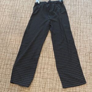 LOFT Black and White Patterned Wide Leg Pants